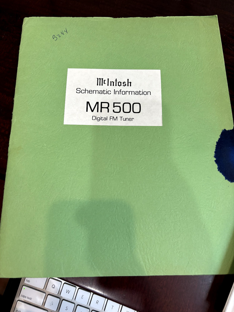 McINTOSH MR500 MR-500 TUNER SCHEMATIC MANUAL Service **ORIGINAL** SEE PICS