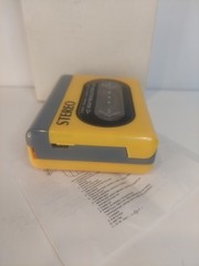 Stereo Cassette Player Yellow/Gray No Headphones Included New Mint Condition