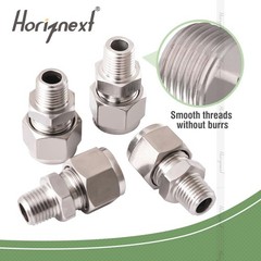 Stainless Steel 304 Compression Fitting 1/2 Tube OD x 1/2 NPT Male Coupler