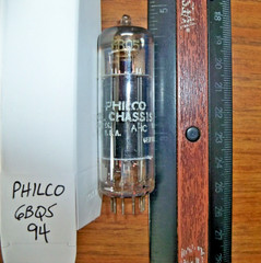 Strong PHILCO Black Plate O Getter 6BQ5 / EL84 Tube – 94