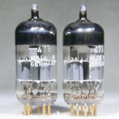 Matched Pair Siemens CCa (=E88CC/6922) A-Frame Getter Gold Pin Germany 1973
