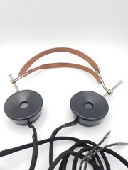 Vintage Bakelite Black Headphones Radio Headset Automatic Electric Co. Chicago