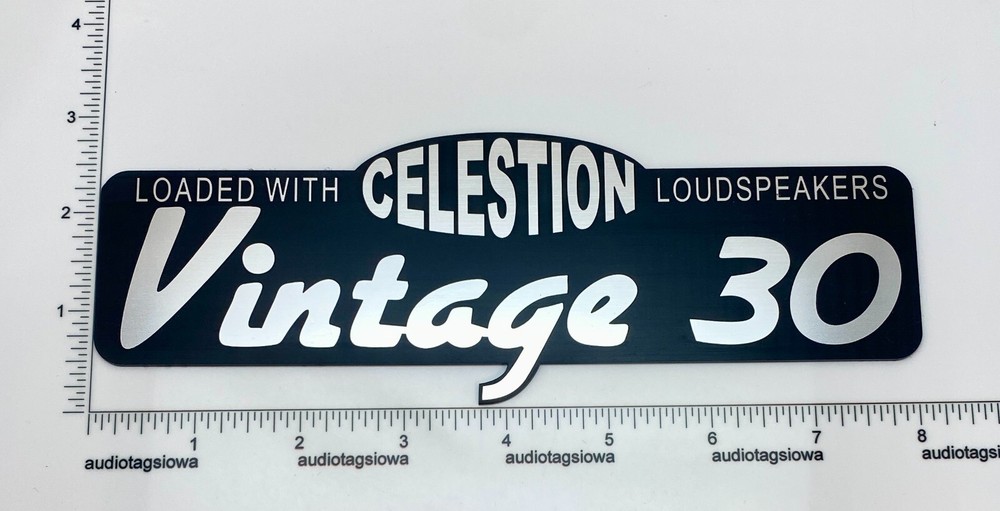 Celestion Vintage 30 Custom Made Incised Logo – Incised Silver and Black