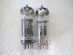 TUNGSOL 12BZ7 NOS PLATE PLATINUM MATCHED PAIR Best SUB for 12AX7 TV7 tested