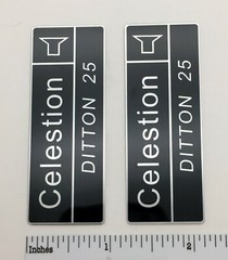 Celestion Ditton 25 Speaker Grill Badge Logo Emblem Aluminum Pair