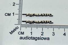 Realistic Minimus 7w Speaker Badge Custom Incised Laminated Plastic Pair Gold