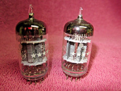 1957 Matched Pair GE 5814A 3-Mica 5-Star BIG DOT Tubes BALANCED 5814 12AU7
