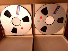 One Pair AMPEX 1/2″ Multi-track Recording tapes on 10.5″ Reels – Excellent