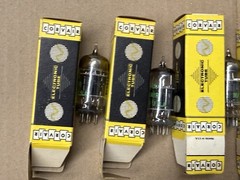 NOS Corvair 5814A 12AU7 Vacuum Tubes Lot of 5 NIB Black Plate USA Vintage