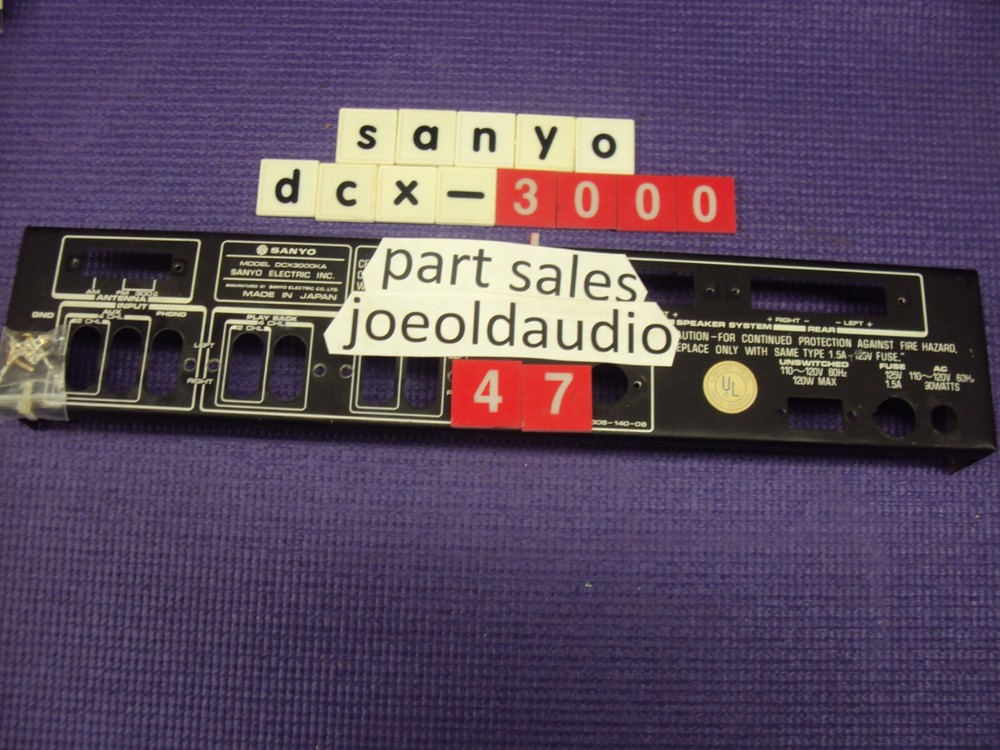 Sanyo DCX 3000KA Back Panel. Rated 8 Out Of 10. Parting Out Sanyo DCX 3000KA.