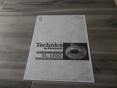 Technics SL-1200 Turntable Operating Instructions Reproductions From Original