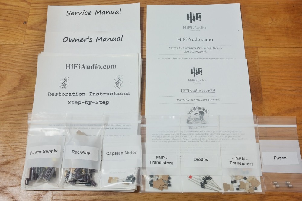 Teac X-3R reel deck capacitor restoration service kit repair rebuild set