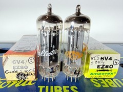 Matched Pair Amperex 6V4 EZ80 Code kC5 ±3A3 France NOS NIB Tested Like NOS Tube
