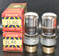 Date Matched Pair Philco 1LA6 Transoceanic Loctal Vacuum Tubes Tested NOS ON TV7