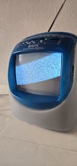 VTG BLUE GPX TVP2CT Portable 5 1/2″ TV w/ Adapter Black & White TV AM/FM Radio