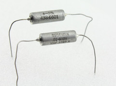 NOS Qty 2 Gudeman .01uF 600V Paper in Oil PIO Capacitor Matched Pair 1966 USA