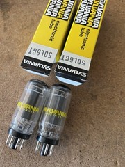 Pair of Vintage Sylvania Coin Base 50L6GT Tubes – NOS