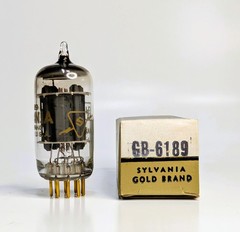 Sylvania Gold Brand 6189 Vacuum Tube Military GB-6189 12AU7/ECC82 Tested