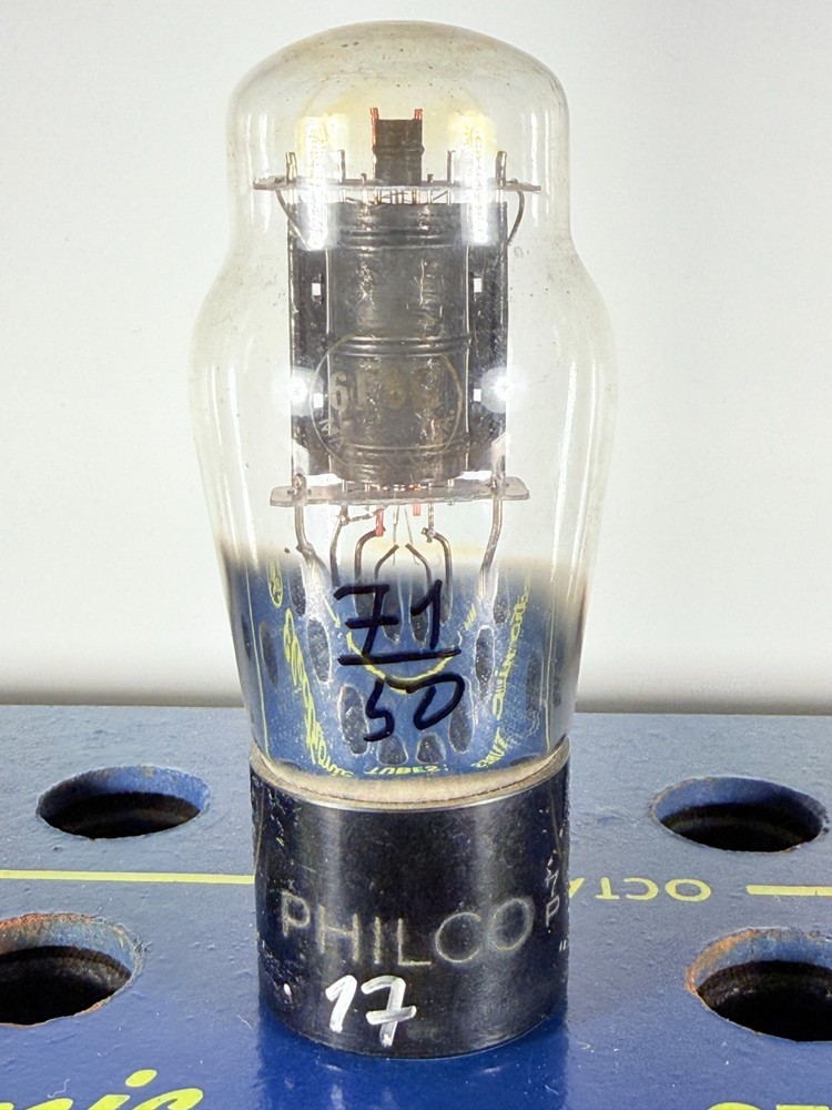 Philco 6F6G Engraved Base Tested Good Tube