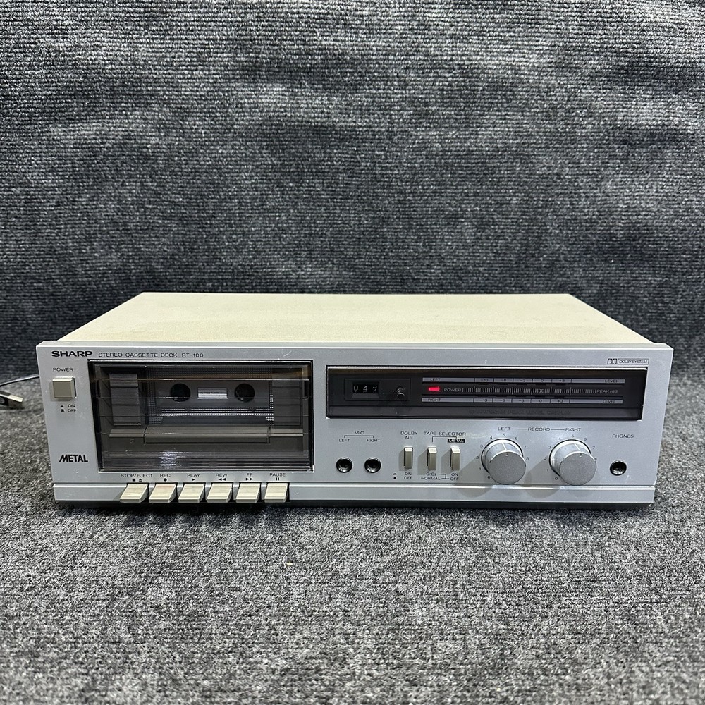 Sharp RT-100 METAL Tape Dolby System Stereo Cassette Deck Tested Working 1648