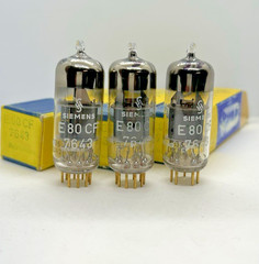 Qty 3 Siemens E80CF =6GH8A=ECF82=6U8A=7643=6F2 Gold Pin Hickok Tested