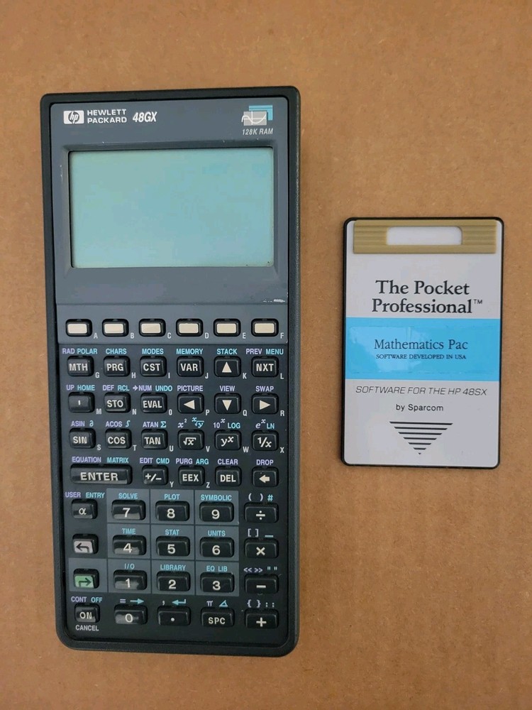 Hewlett Packard HP 48GX 48SX Calculator 128K RAM w/ Mathematics Pac – Tested