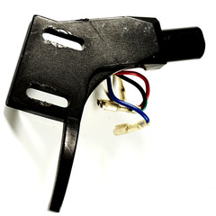 Black Angle ADC Type Headshell for Straight Tonearm Turntable w/ Cables Used 3