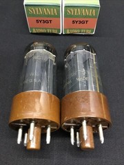 MATCHED PAIR SYLVANIA JAN CHS 5Y3WGTA (5Y3GT) Gold Label VACUUM TUBES C.9413