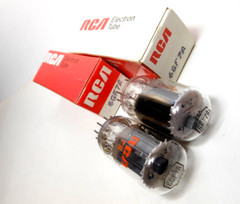 Matched PAIR 6GF7 RCA USA Fat Bottle Black Plate NOS Tubes Dual Triode Spud Amp