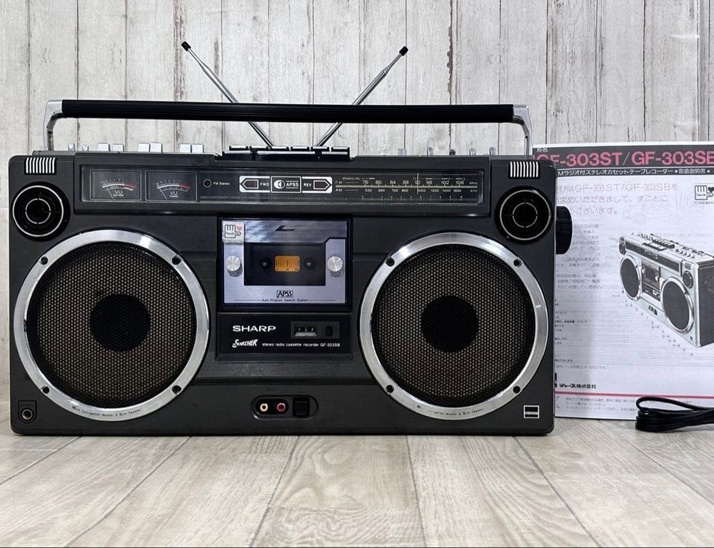 Sharp GF-303SB Stereo Radio Cassette Recorder APSS 11W Serviced Fully Works