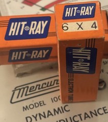 1962/Pair/6X4/Hit-Ray/Hitachi/Black/Anode/Slicer/Plate/Rectifier/Tubes/NIB/Top D