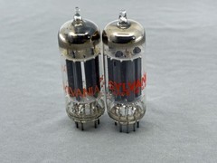 (2) Sylvania 12BH7A Tubes Long Gray Plates O Getters Tests NOS Amplitrex