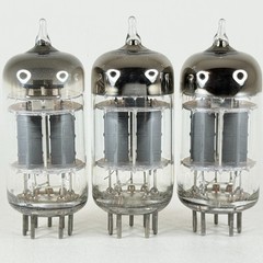 Tested Matched Trio Unbranded 5814A Tubes Gray Plates Halo Getters 5814 A Tubes
