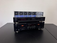 Denon DRW-750 Dual Cassette Deck + TU-460 Tuner Tested w/ 6 TDK Tapes