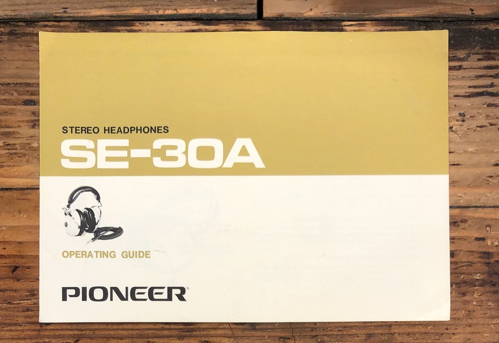 Pioneer SE-30A Headphones Owners / User Manual *Original*