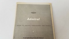 Admiral Television Operating Instructions Owners Manual Vintage Original