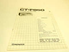 PIONEER CT-F850 OPERATING INSTRUCTIONS & SCHEMATICS STEREO CASSETTE TAPE DECK KU