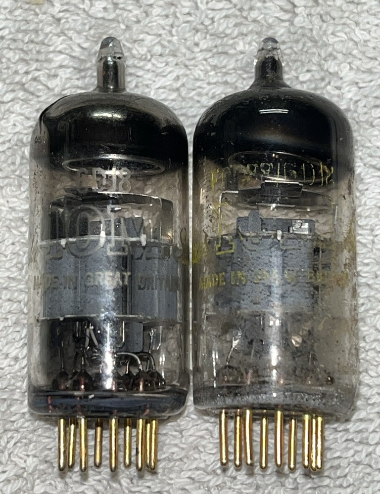 PAIR RARE: MULLARD ECC88 6DJ8 MASTER 10M SERIES GOLD PINS TUBES AMPLITREX STRONG