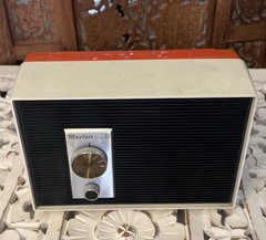 Vintage Mayfair Portable 8 Track Player Orange Tested Working with Carry Handle