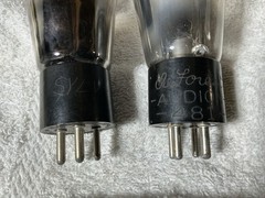 2 DEFOREST AUDIO GLOBE TUBES 481 Antique Type 81 UX-281 381 Sylvania Engraved