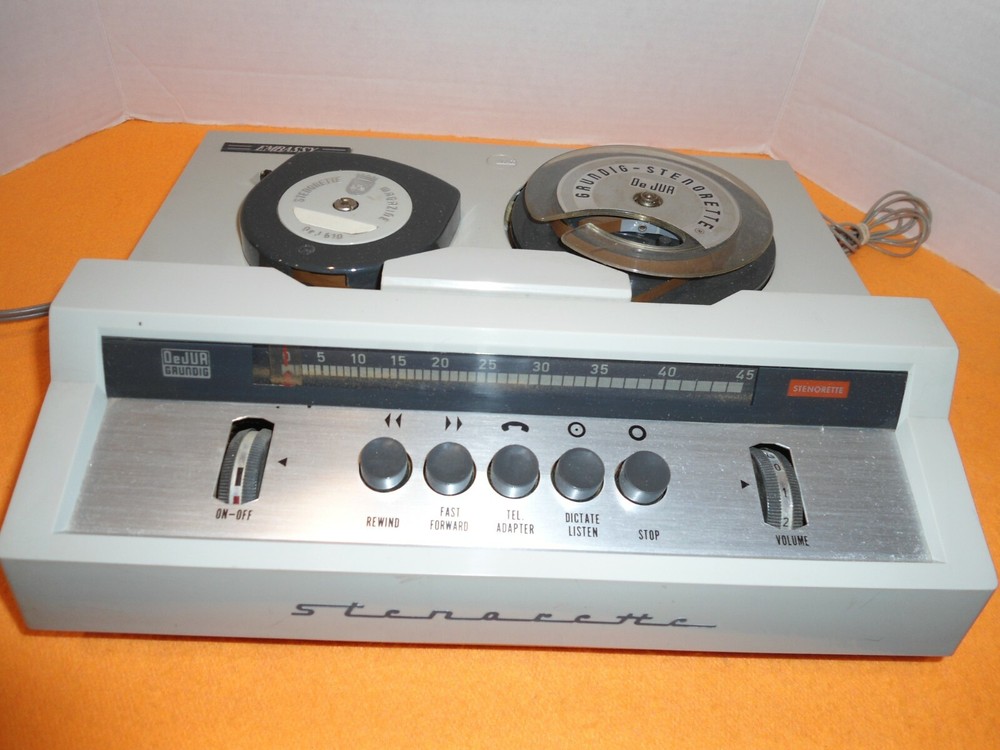Vintage DeJur/Grunig Stenorette Embassy 2 Dictating Machine, Reel to Reel.