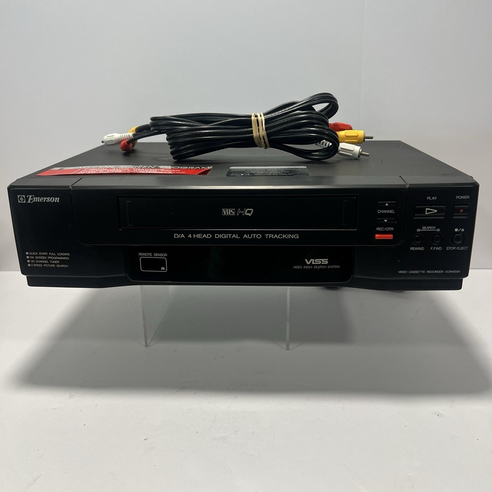 Emerson VCR4003A VHS VCR 4 Head HQ Player Recorder Tested Working