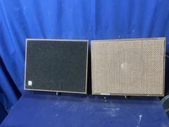 2X Dukane 5a606 & 5a455 8″ Wall Speaker Wood Cabinet Vintage PA SYSTEM FREE SHIP