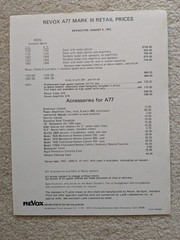 ReVox A77 Mark III•1/4″ Tape•10 1/2″ Reels•Collector Grade•Documented Provenance