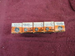 (5) pcs NOS Vintage GE 5-STAR 5840 Sub-Miniature Petode Tubes