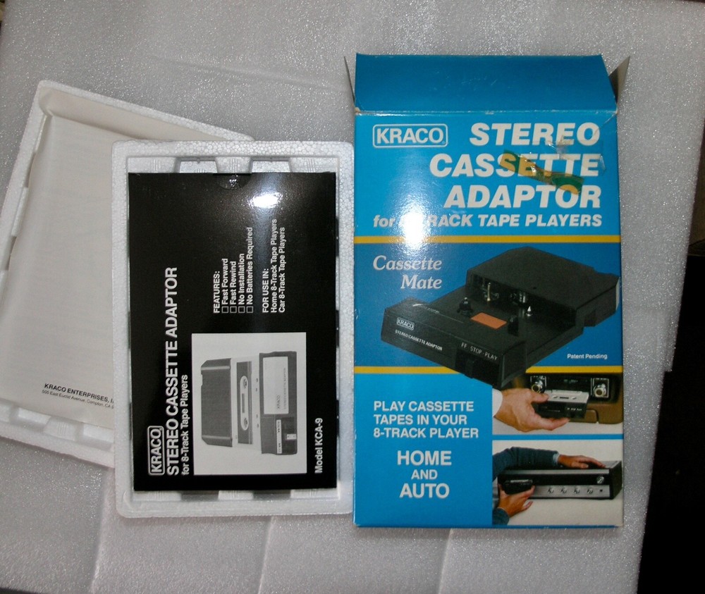 New KRACO Stereo Cassette Adaptor – 8 Track Tape Players KCA-7A Vintage NIB