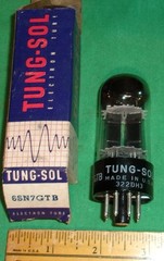 NOS TUNG SOL 6SN7GTB Twin Triode BLACK PLATES/HORSHOE GETTER/Test Great! (1950s)