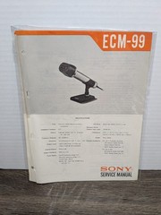 Sony ECM-99 One Point Condenser Microphone Service Manual Original Paperwork