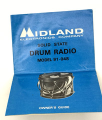 Vintage 1973 Midland Drum Radio Model 91-048 AM Tested w/ Box & Manual Orig Box