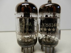 GE 5814A (WA) Vacuum Tubes (2) One 5 Star Strong 91/90% and 100/100% Gm
